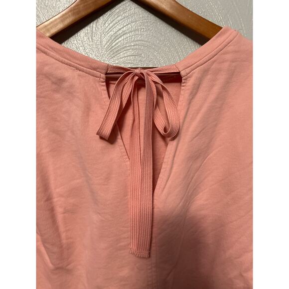 Sanctuary Pink Oversized Long Sleeve Crew Neck Back Bow Raw Edge Sweatshirt XS - Picture 10 of 12